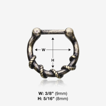 Detail View 1 of Vintage Rustica Lasca Septum Clicker Ring-Orange/Brown